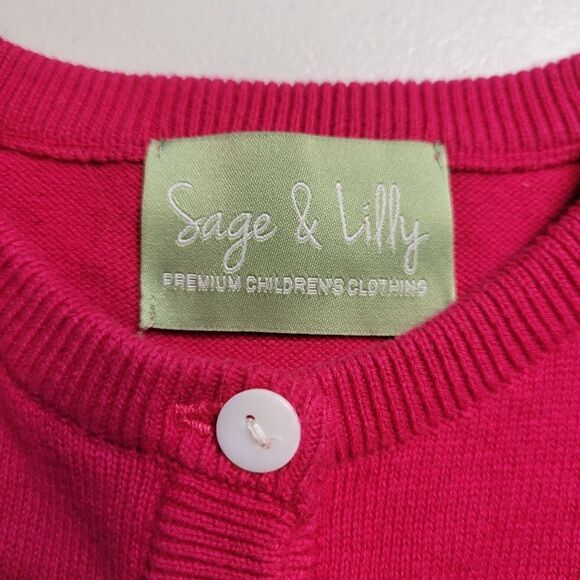 Sage & Lilly Pink Button-Up Cardigan Cotton Girls Toddler Size 2T - Picture 4 of 8
